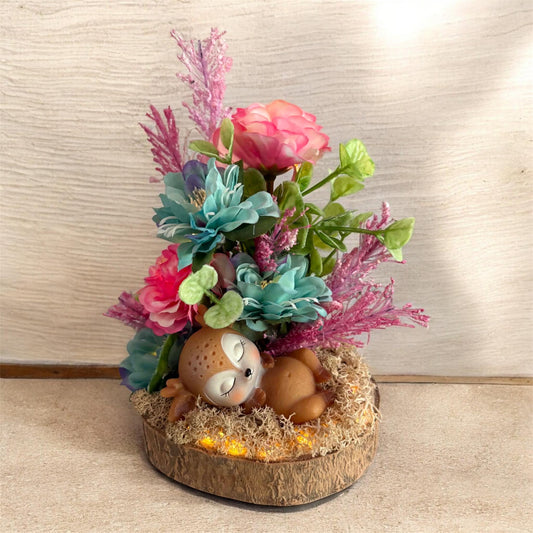 Sleepy Bambi Table Decor 
6"W x 7"H x 4"D