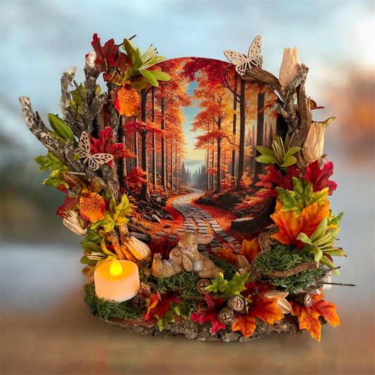 Lazy Fall Day Table Top Decor 
9"W x 3"D x 8"H