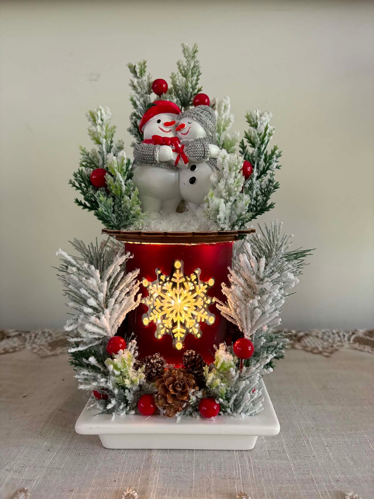 Snowman Romance Table Decor