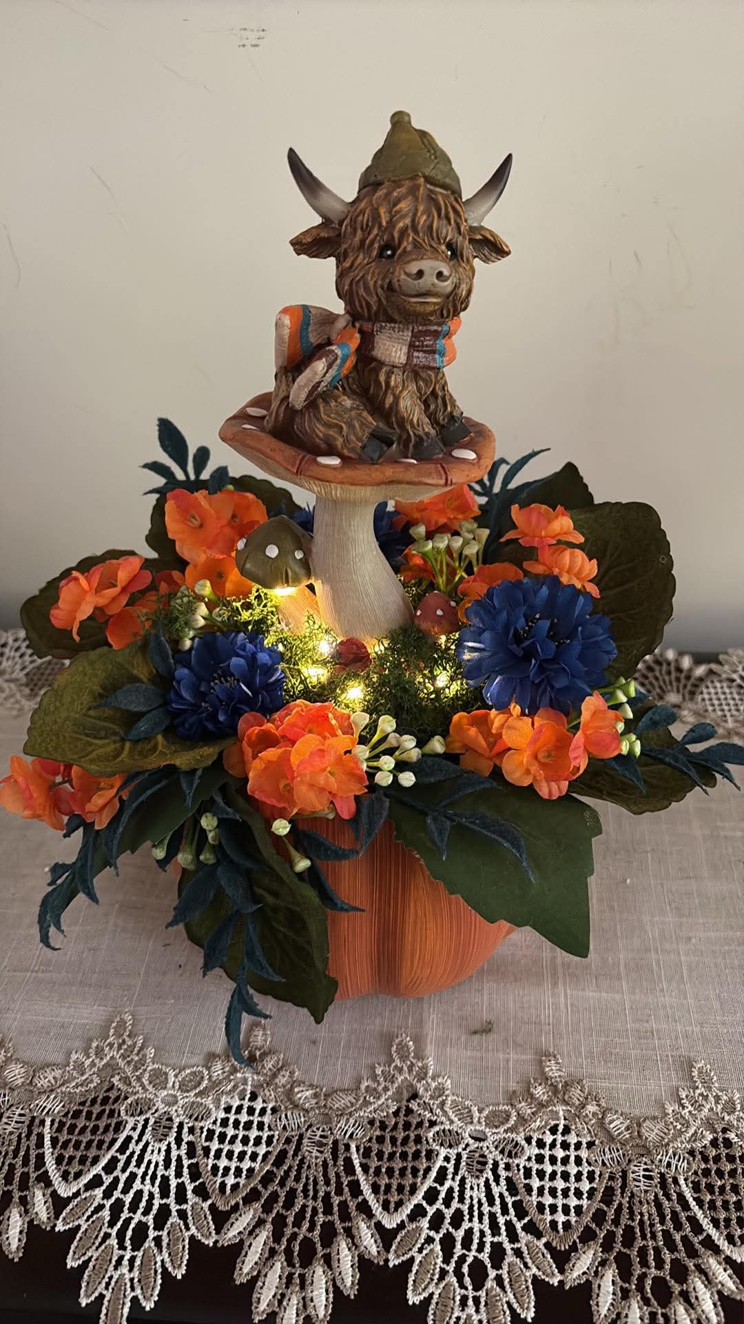 Biscuit's Mushroom Garden Floral 
10"L x 8"D x 12"H